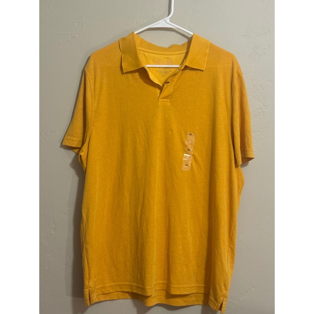 tasso elba polo shirt XL yellow gold supima cotton blend  mens